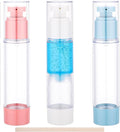 Segbeauty 1.7oz Empty Airless Travel Lotion Dispenser Bottles for Toiletries, 3pcs Refillable Small Travel Containers for Creams, 50ml Mini Pump Bottle Dispenser, Vacuum Skincare Cosmetic Containers