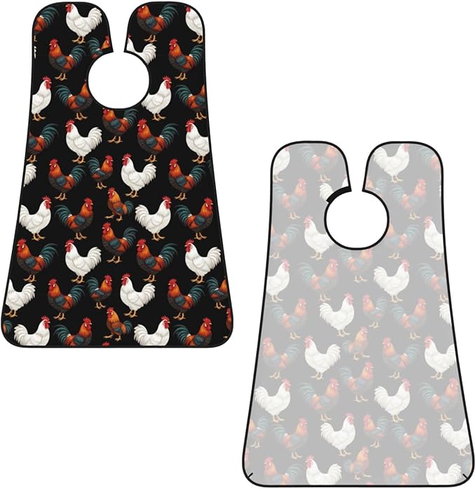 Professional Beard Bib, Non-Stick Hair Catcher Apron Waterproof, Shaving Grooming Essential for Men Dad, Chicken Hens Rooster Shave Bib