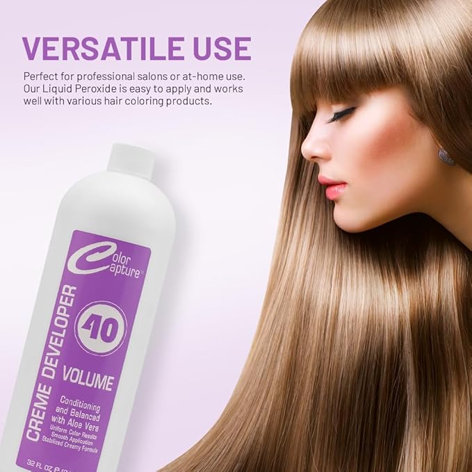 Cream Developer, 40 Vol, Professional Hair Coloring - 32 Ounces