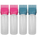 ELANE 4 Pack Hair Oiler Comb Bottle,Root Comb Applicator Bottle for Hair Oil Scalp Hair Oiling Applicator(Red+Green)