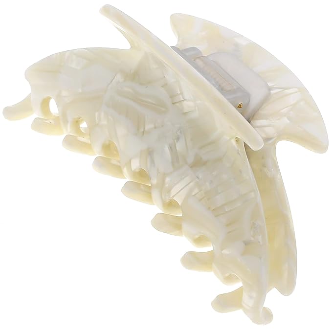 Camila Paris CP3266 French Hair Clip for Women, Small 2.75 inch Handmade, White, Girls Hair Claw Clips Jaw Fashion Durable Styling Hair Accessories for Women, Strong Hold No Slip Grip. Made in France