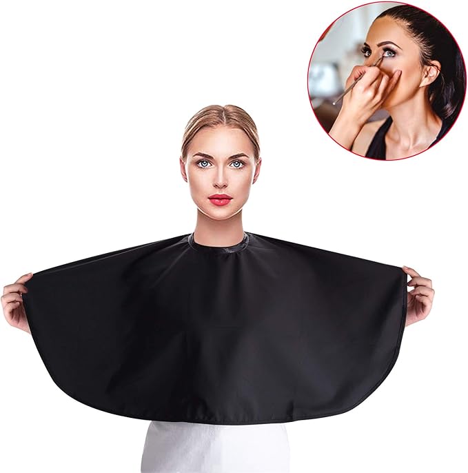 Noverlife Makeup Cape Shortie Makeover Bib Beauty Salon Smock for Clients Comb-out Beard Shaving Hairdressing Shampoo Cape