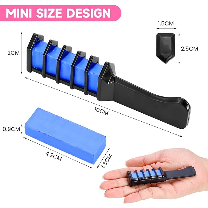 Hair Chalk for Girls-New Hair Chalk Comb Temporary Bright Washable Hair Color Dye for Kids,Washable Hair Chalk for Girls Age 4 5 6 7 8 9 10 New Year Birthday Cosplay DIY, Halloween, Christmas