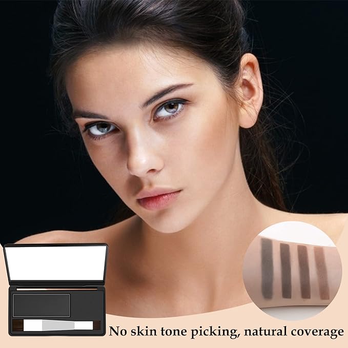 Boobeen Hair Shadow Powder Kit, Roots Touch-Up Powder Cover Hair Color, Temporary Concealer with Brush for Gray Root