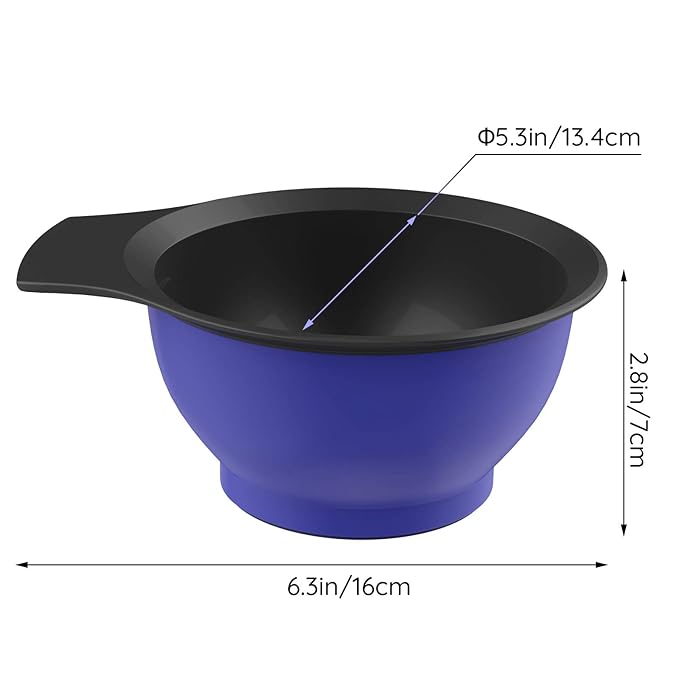 Segbeauty Hair Color Mixing Bowl, Salon Pro DIY Hair Dye Hair Coloring Plastic Bowl for Barbershop Hairdressers, Sturdy Hair Tint Cup for Ombre Hair Long Hair Short Hair Human Hair - Royal Blue