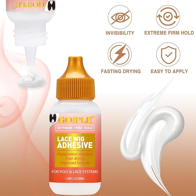 Lace Tint Mousse Wig Milk Spray for Synthetic Hair, Leave-in Conditioner Spray Conditioner ＆ Detangler Moisturizer, Wig Glue for Lace Front Wigs Strong Hold Hair Adhesive Wigs Accessory Essentials Kit