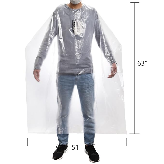 Hedume 120pcs Disposable Capes Hair Salon, 63 x 51 In Hair Cutting Cape, Disposable Barber Cape, Waterproof Shampoo Capes for Barber Shop, Beauty Salon, Home Hairdressing, Hair Coloring