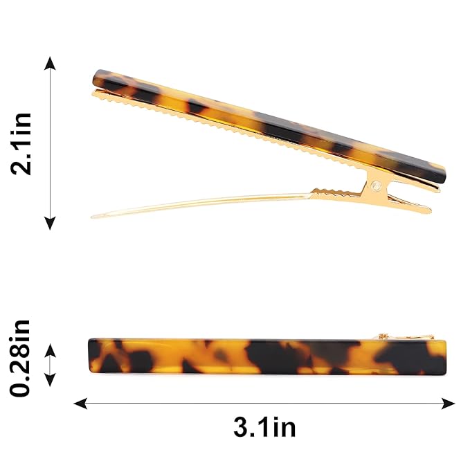 Cobahom 6 Pack Leopard Print Hair Clips Duckbill Hair Clip Metal Duck Teeth Hair Pins Chic Tortoise Shell Hair Barrettes for Women and Girls