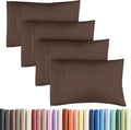 King Pillow Cases Set of 4 - Ultra Soft Hotel Quality Pillowcase Covers - Comfy, Cozy & Wrinkle Free - Shrinkage, Stain and Fade Resistant - Machine Washable Pillow Protectors - 4 Piece Set - Brown