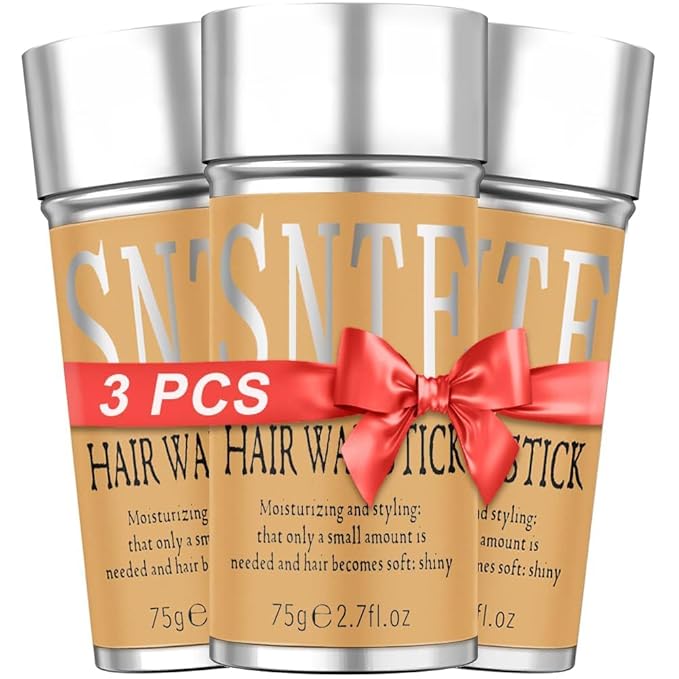 Hair Wax Stick, 3PCS-Wax Stick For Hair Slick Stick, Slick Back Stick Hair Stick Wax Edge Frizz No-white Chips & No-Residue & No-Greasy & Easy to Absorb 2.7 Oz