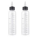 BESARME 2 Pack Applicator Bottles for Hair Oil - 4 Ounce Plastic Squeeze Bottles with Clear Graduated Scale