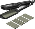 DSHOW Hair Crimper for Women Girls, Hair Straightener with 4 Interchangeable Titanium Ceramic Flat Crimping Iron Plates