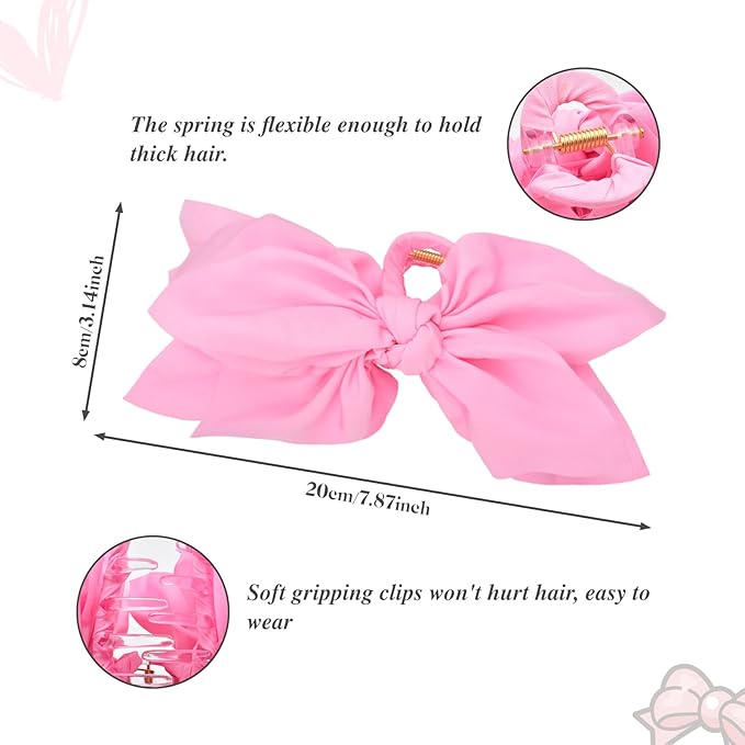 Bow Claw Clips Bow Hair Clips 2PC Big Hair Bows for Women Butterfly Styling Large Hair Clips for Thick Hair for Girls Hair Accessories for Women