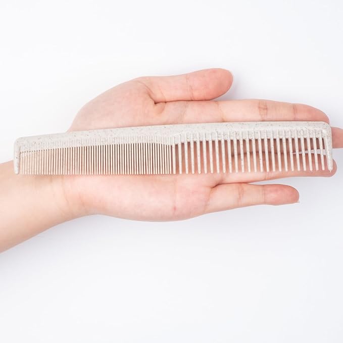 Hair Combs Bulk, Disposable Wheat Straw Combs Individually Wrapped Combs for Hotel, Travel, Airbnb, Charity, Church, Homeless (Pack of 50)