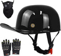 Baseball Motorcycle Helmet - Half Helmet Motorcycle Men Women for Bike Cruiser Chopper Moped Scooter with Gloves and Masks, Dot Approve