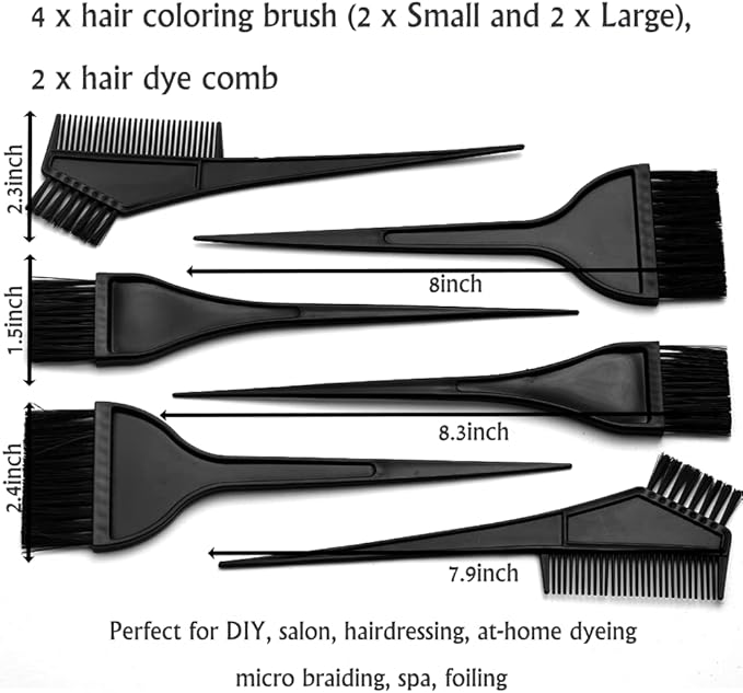 19Pcs Professional Salon Hair Coloring Dyeing Kit, Hair Coloring Products with Hair Dye Brush, Hair Color Bowl, Hair Clips For Hair Dye Tools