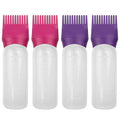 4 Pack Root Comb Applicator Bottle, Hair Oil Comb Applicator for Hair Dye, Shampoos, Salons (Purple+Red)