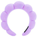 Spa Headbands for Washing Face or Makeup, Sponge Bubble Skincare Headbands, Puffy Terry Cloth Hairband for Women, Skin Care Makeup Headwear Hair Accessories for Girls(Purple)