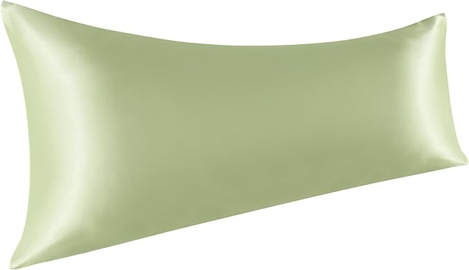 NTBAY Satin Body Pillowcase for Hair and Skin, Luxurious and Silky Pillow case with Envelope Closure, 20x54 Inches, Sage Green
