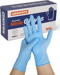 Amarynth 4 Mil Disposable Nitrile Exam Gloves, Powder Free, Strong Grip for Cleaning