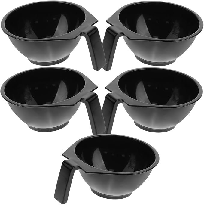 NOLITOY 5pcs Hair Mixing Bowl for Stylist Hair Tinting Dye Mixing Bowl Handles Sturdy Plastic for Professional