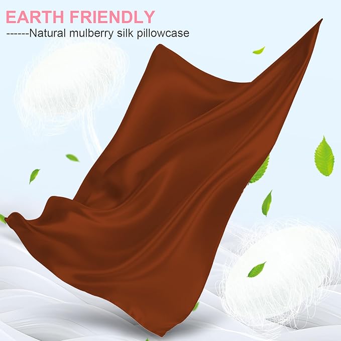 Mulberry Silk Pillow Cases 2 Pack King Size 20x36 Inches with Hidden Zipper, Ultra Smooth and Soft Breathable Cooling Silk Satin Pillowcase Set of 2, Better for Hair and Skin, Gifts for Women Men