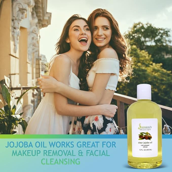 Soapeauty Clear Jojoba Oil | 100% Pure & Natural | Refined, Cold Pressed, Hexane Free | Moisturizing Oil for Skin, Face, Hair & Nails | 64 fl oz