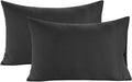 Lane Linen 100% Organic Cotton Black Pillow Cases - Set of 2 - 20"x26"
