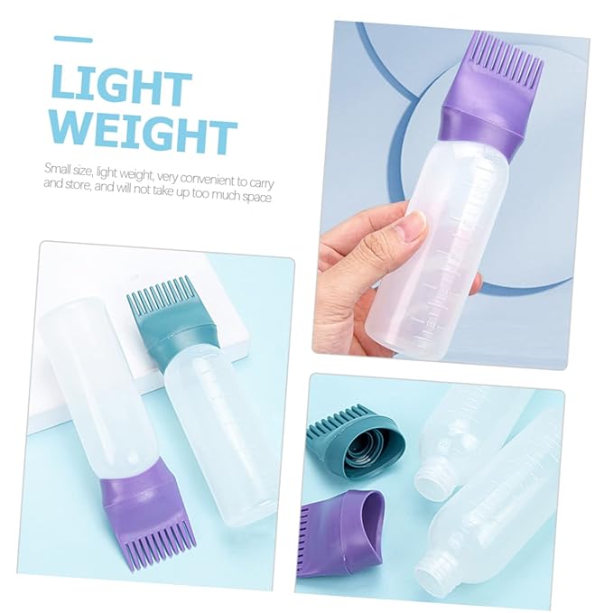 4pcs Hair Oiling Bottles Comb Hair Dye Applicator for Easy Coloring Includes Graduated Scale for Hairdressers and Stylists Deep