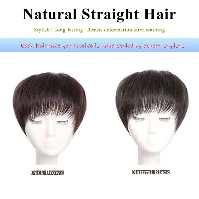 Short Human Hair Topper for Women with Hairloss,Invisible Clip in Short Curly Topper Hairpiece with Large Mesh 6.3x7 Ins and Silk Top Base Natural Fluffy Wiglet Hairpiece Dark Brown