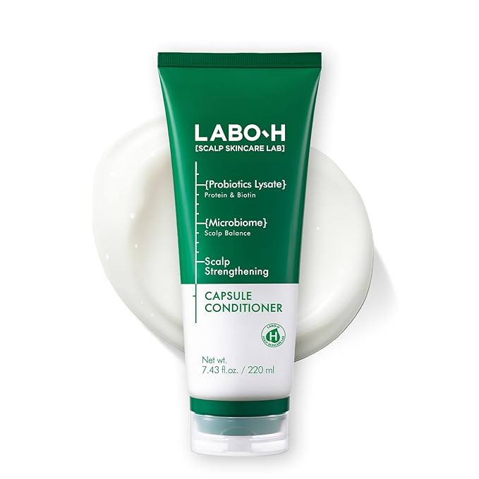 Scalp Strengthening Capsule Conditioner for Hair Growth & Anti-Loss | Vegan Treatment with Vitamin C, Biotin, Caffeine and Rosemary Oil, Instant Softening & Nourishing, Korean, 7.43 Fl. oz.