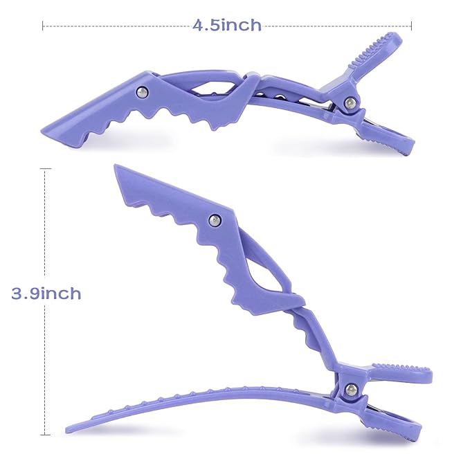 Ondder 24 Pack Alligator Hair Clips, 4.5 inch Clips for Hair Sectioning, Hair Styling Accessories for Women Men Girls Teens, Dark Purple