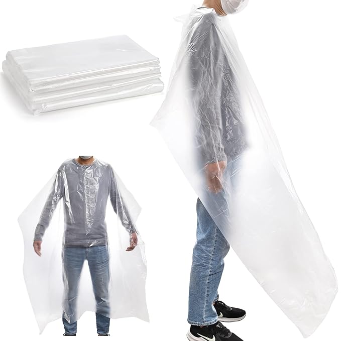 Hedume 120pcs Disposable Capes Hair Salon, 63 x 51 In Hair Cutting Cape, Disposable Barber Cape, Waterproof Shampoo Capes for Barber Shop, Beauty Salon, Home Hairdressing, Hair Coloring