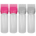 ELANE 4 Pack Hair Oiler Comb Bottle,Root Comb Applicator Bottle for Hair Oil Scalp Hair Oiling Applicator(Grey+Red)