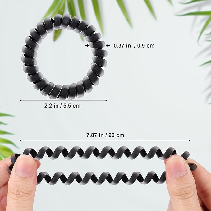JessLab Spiral Hair Ties for Women, 10-Pack Traceless No-Damage Ponytail Holders, Coils Hair Bands for Girls, Assorted Colors