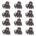 Cobahom 12 Pack Small Hair Claw Clips 1.2 Inch Matte Hair Clips for Thin Hair No-Slip Mini Hair Clip Hair Styling Accessories for Women and Girls (Matte Chocolate)