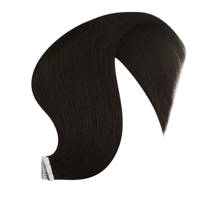 YoungSee Brown Human Hair Tape in Extensions for Women Tape on Hair Extensions Dark Brown Hair Extension Tape-in 50g 16 Inch 20pcs Extensiones Adhesivas Cabello Humano
