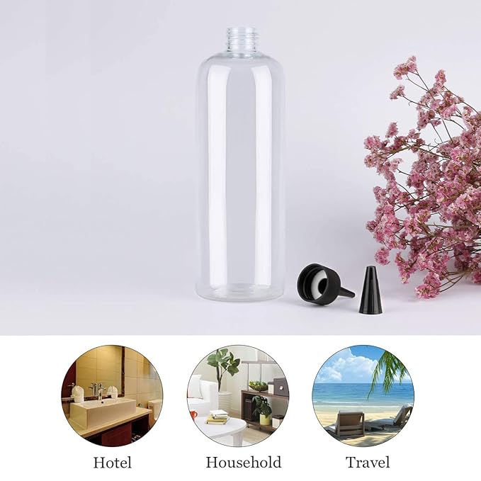 Applicator Bottle for Hair, 16.9 ounce Hair Color Applicator Bottle 2 Pack Squeeze Bottle Transparent Oil Bottles for Hair, PET Plastic Refillable Bottles with Twist Top Cap