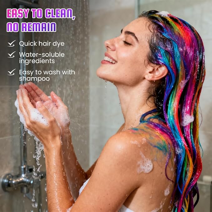 Festive Fun Hair Chalk Combs,2026 NEW Hair Color Comb Temporary Hair Chalk Comb,8/10 Color Washable Hair Chalk Set Hair Chalk Comb Temporary Bright Washable Hair Color Dye (8 Colors)