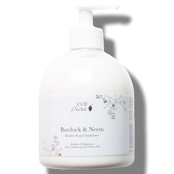 100% PURE Healthy Scalp Conditioner Purifying Burdock & Neem for Dry Damaged Hair Replenishing Itchy Flaky Scalp Hydration for Women & Men - 16 Fl Oz