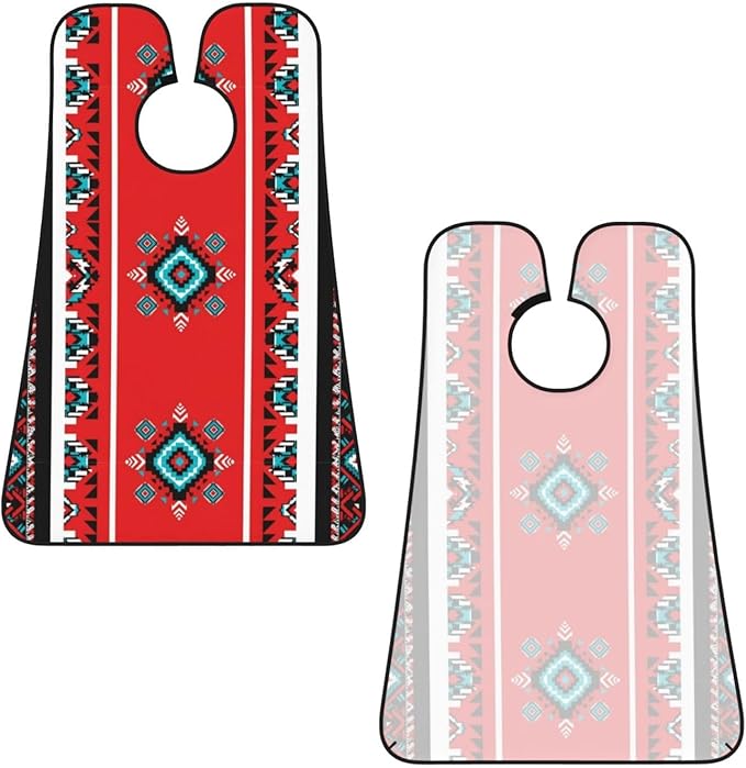 Beard Grooming Cape, Waterproof Hair Catcher for Shaving Trimming, Non-Stick Bib Apron Gifts for Dad Men, Aztec Ethnic Tribal Native American Indian Navajo Shave Bib