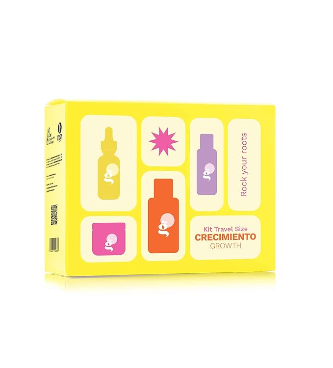 GINGER MILK Hair Growth Travel Kit | Stimulates, Hydrates & Nourishes with Ginger, Rosemary & Biotin | Includes Shampoo, Hair Mask, Heat & Sun Protector, Dropper Serum & Free Travel Bag