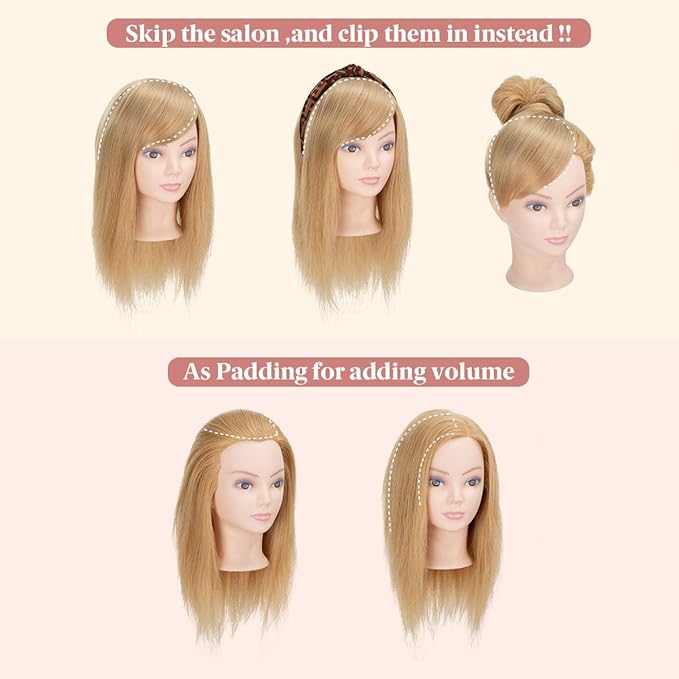 SARLA Black Brown Side Bangs Clip in Synthetic Hair Pieces Straight Bangs Extension for Women