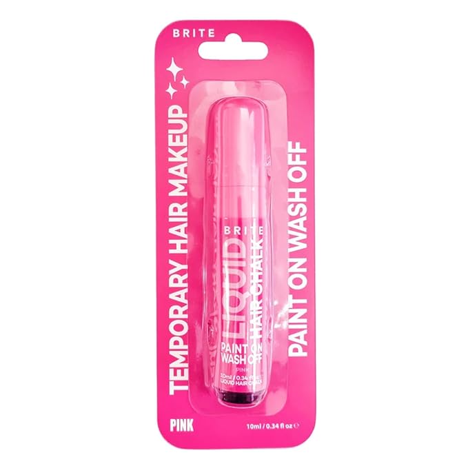 Brite Liquid Pink Hair Chalk | Cruelty-Free, Easy to Apply, & Washes Off Effortlessly | Vegan Temporary Hair Color | 0.34 Fl Oz