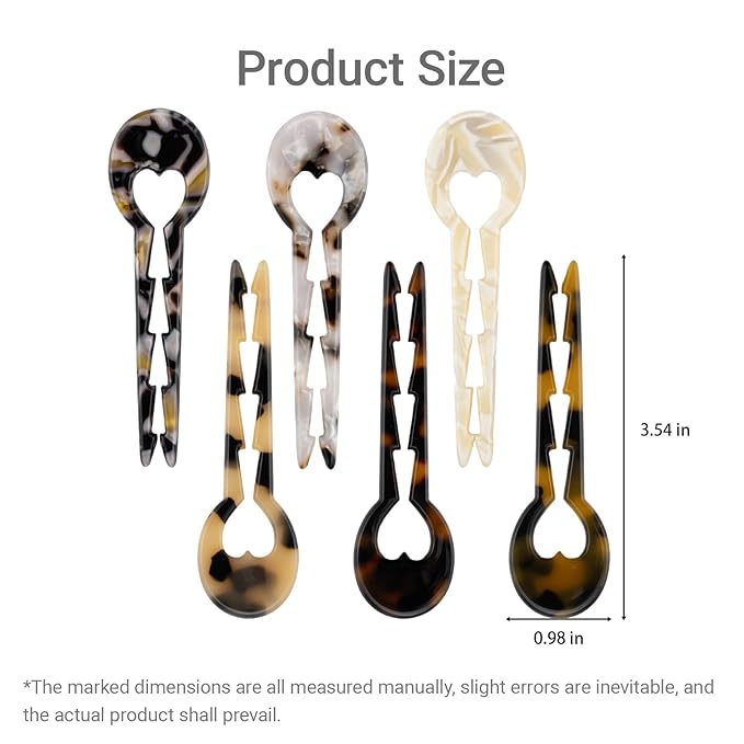 Small Hair Pins, French Hair Sticks for Fine Hair, Dark Tortoise Pattern, Fine Hair Accessories，