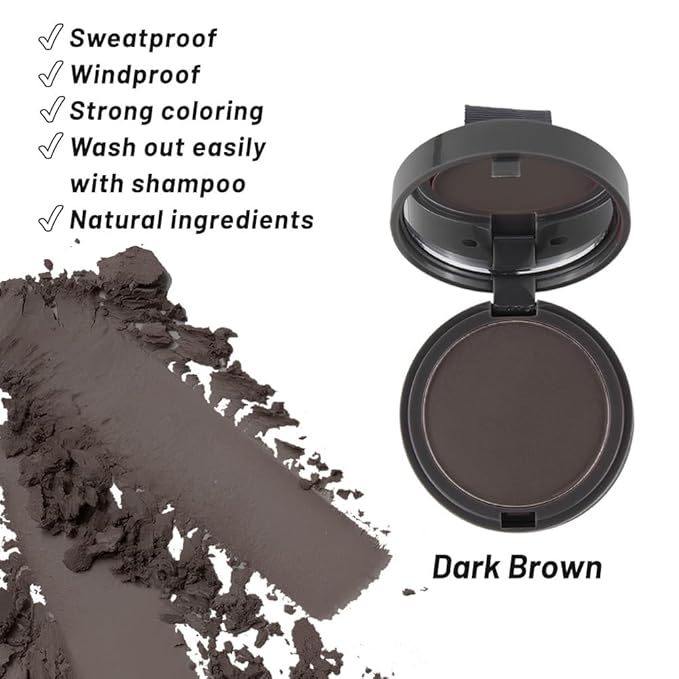 SOVONCARE Hairline Powder - Root Touch Up & Gray Hair Concealer for Men and Women, Instantly Covers Thinning Hair and Bald Spots, Natural-Looking Coverage Dark Brown 0.35 oz