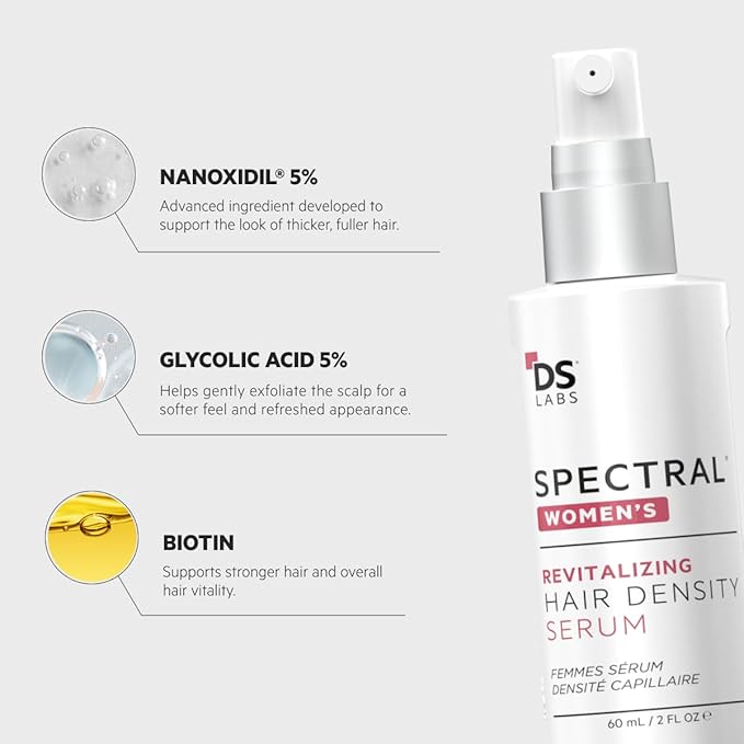 DS Labs Spectral Women’s Hair Density Serum (formerly Spectral.CSF), 60mL - Lightweight Leave-In for Fuller, Thicker Looking Hair, Fast Absorbing, Non-Greasy, For All Hair Types (Pack of 3)