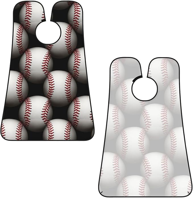 Beard Bib with 3 Suction Cups, Non-Stick Waterproof Hair Catcher Apron, Men's Shaving Essential for Grooming, Cool Baseball Shave Bib