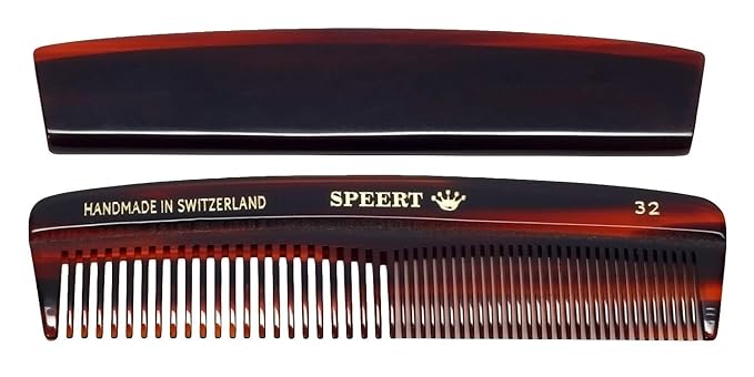 #32 Handmade Wide Narrow Tooth Comb Tortoise Havana Acetate Thick Coarse Curly Thin Fine Straight Hair Detangling Parting Grooming Teasing Hair Styling Hairdresser Barber Hairdressing Wet Dry