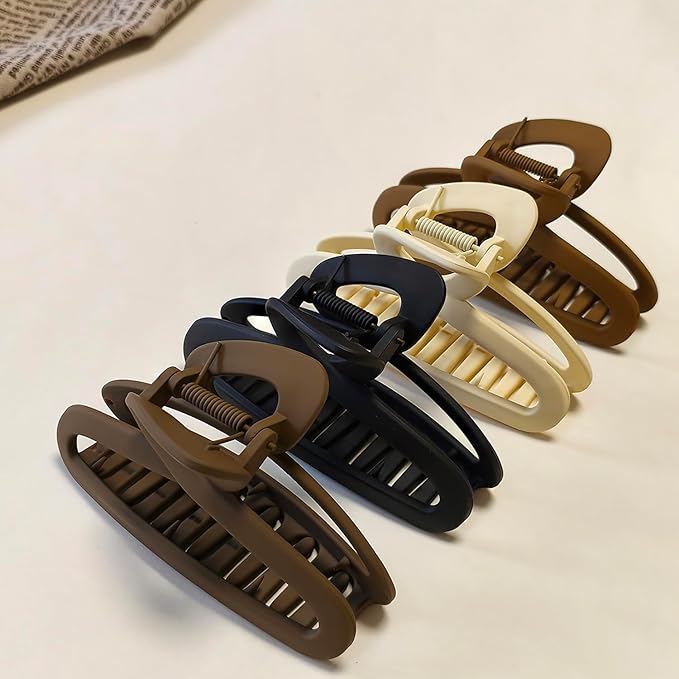 Hair Claw Clips, 4.3 Inch Non-Slip Unbreakable Matte Hair Claws for Women Medium Thick Long Hair, 4 Pack